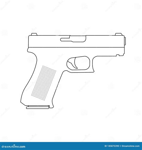 Glock Weapon Illustration stock vector. Illustration of crime - 145875390