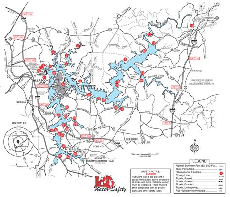 Allatoona Lake Map - Allatoona Lake • mappery