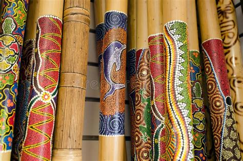 Didgeridoo. Close up of Didgeridoo, wooden Australian wooden musical ...