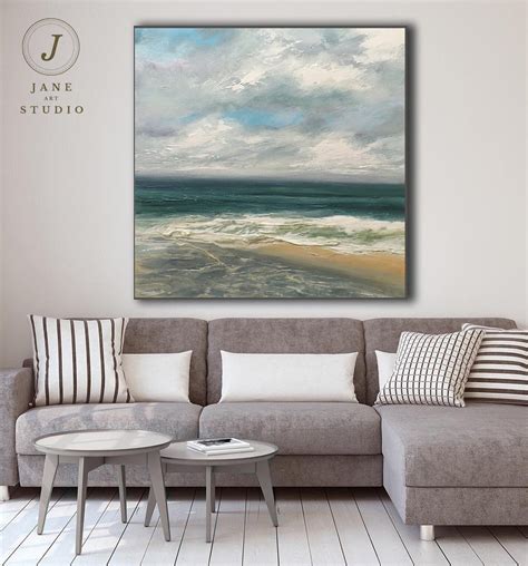 Original Sea Abstract Oil Painting Large Sky and Sea - Etsy