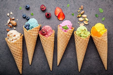 1366x768px | free download | HD wallpaper: Ice cream, dessert, sweet food, colorful | Wallpaper ...