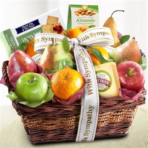 Sympathy Fruit Basket with Cheese and Nuts - AP8019S - A Gift Inside