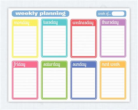 Free Weekly Planner Template Word Of Monthly Planner Template ...