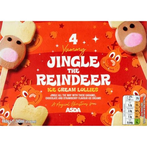 ASDA Jingle The Reindeer Ice Cream Lollies (4 x 60ml, 140g) - Compare ...