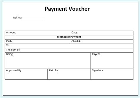 Cheque Payment Voucher Template - Best Template Ideas