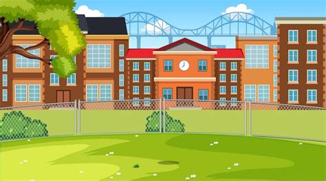 Free Vector | A scene of school