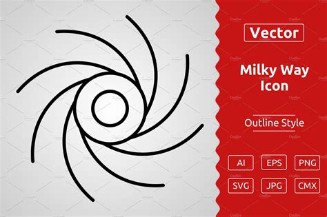 Vector Milky Way Outline Icon – MasterBundles