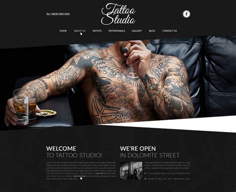 Tattoo Studio Website Template Free PSD | PSDExplorer | Tattoo website, Tattoo studio, Free ...