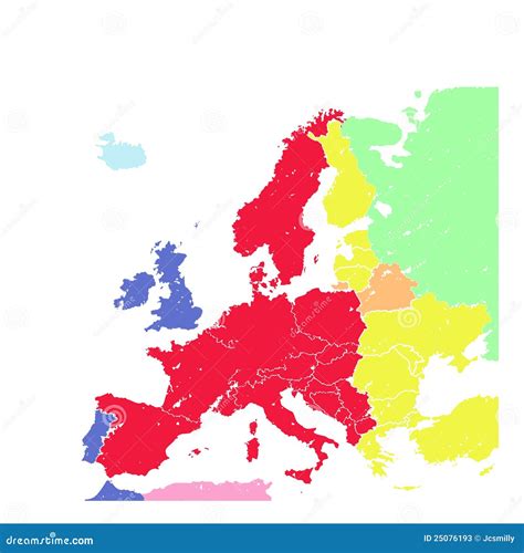 Hand Drawing Grunge Europe Map Isolated Stock Photos - Image: 25076193