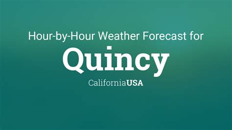 Hourly forecast for Quincy, California, USA