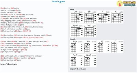 Chord: Love is gone - tab, song lyric, sheet, guitar, ukulele | chords.vip