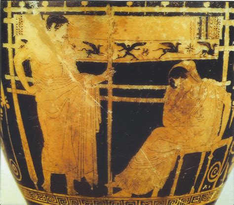 Telemachus and Penelope. Red-Figure vase dating to the second half of ...