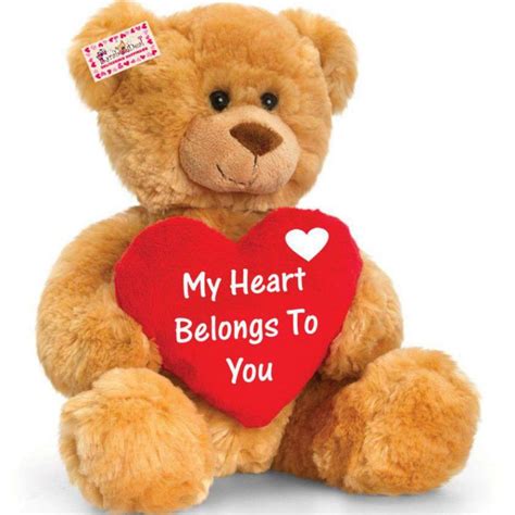 Buy 15 Inch Golden Teddy Bear holding My Heart Belongs To You Heart Online at Lowest Price in ...