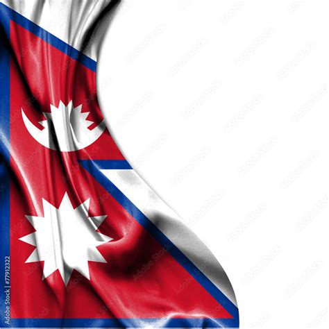 Nepal waving satin flag isolated on white background Stock Illustration | Adobe Stock