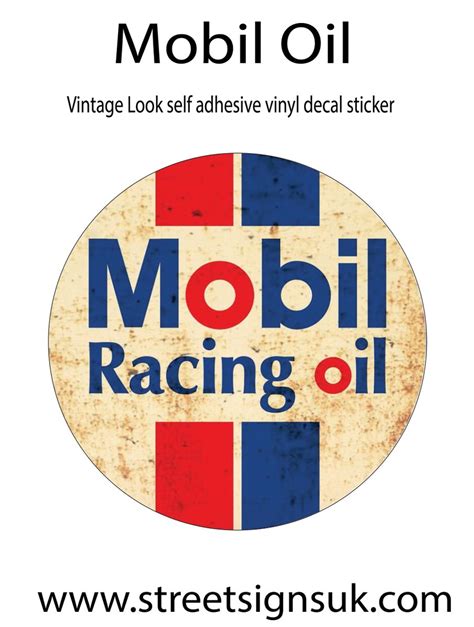 Mobil Oil Vintage Look self adhesive vinyl decal sticker in various sizes