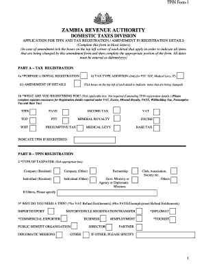 2014-2025 Zambia TPIN Form-1 Fill Online, Printable, Fillable, Blank ...