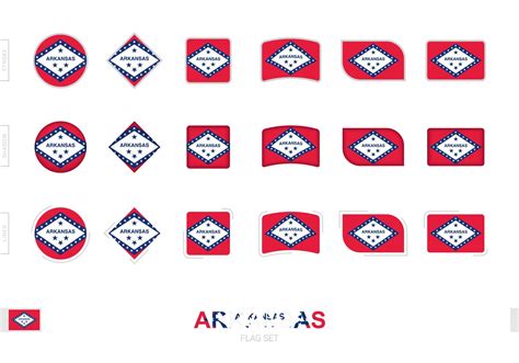 Arkansas flag set, simple flags of Arkansas with three different effects. 7412000 Vector Art at ...