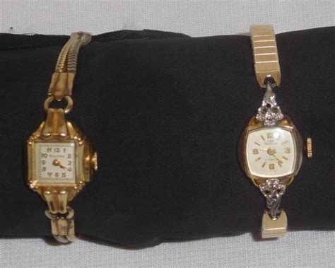 Lot - Vintage Lot Of 2 Ladies Gold Filled Wrist Watches (Bulova ...