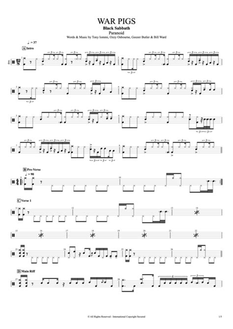 War Pigs Tab by Black Sabbath (Guitar Pro) - Full Score | mySongBook