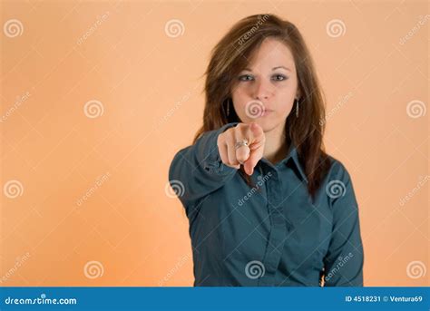 Girl Pointing Finger at You Stock Image - Image of elegance, beautiful ...