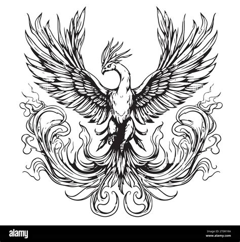 Phoenix bird sketch hand drawn Vector Myths Stock Vector Image & Art ...