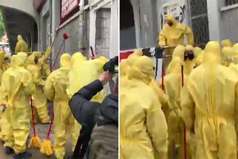 Watch as Rayo Vallecano fans wear protective suits and clean stadium ...