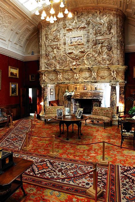 The Marble Fireplace at Cragside Manor House, Northumberland, England was built from 10 tons of ...