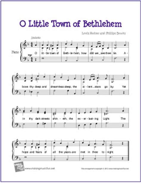 O Little Town of Bethlehem | Free Easy Piano Sheet Music