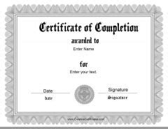 Free Certificate of Completion | Customize Online | Instant Download