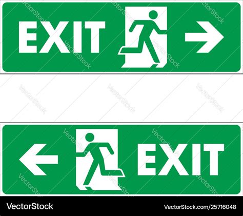 Exit sign logo template design Royalty Free Vector Image