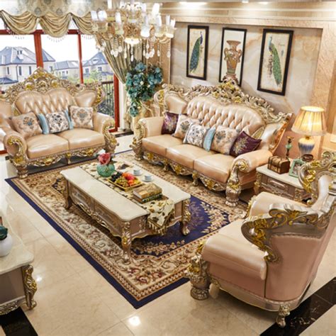 Home Furniture Living Room Royal Chairs Classic Luxury Sofa Set ...