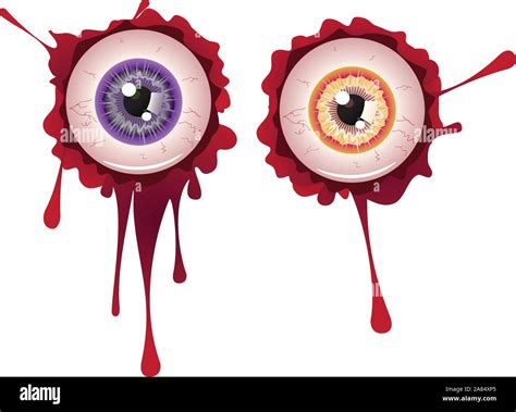 Spooky halloween eyeball with grunge blood splatter Stock Vector Image ...