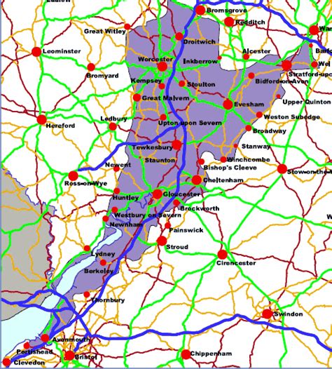 Maps of Forest of Dean, Wye Valley, Severn Vale, Leadon Vale, Herefordshire and Monmmouthshire