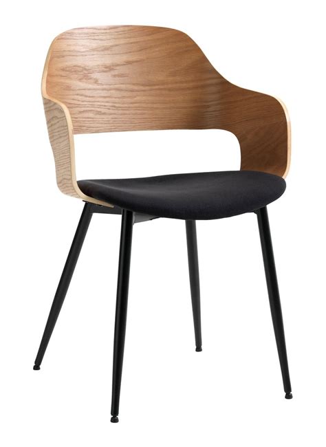 Dining chair HVIDOVRE oak/black fabric | JYSK