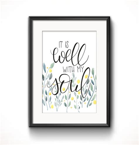 It is Well With My Soul Hymn Wall Art Print Christian Wall Art LDS Hymn Quote PRINTABLE - Etsy