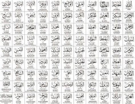 The 99 Names of Allah in Arabic with English Meaning - STRANGE, the ...