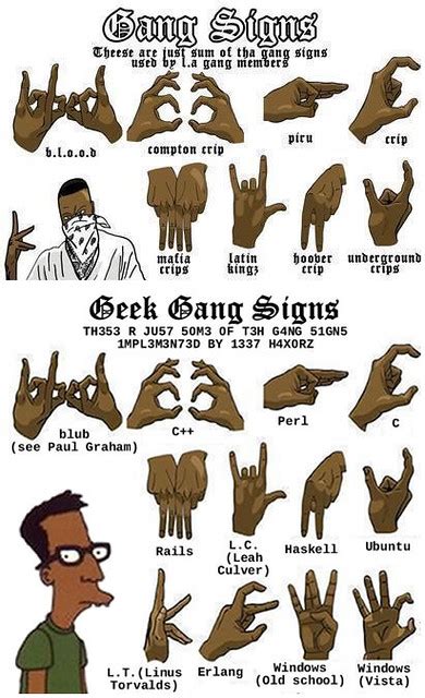 Gang Signs vs Geek Gang Signs - a photo on Flickriver