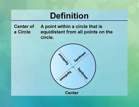 Definition--Circle Concepts--Center of a Circle | Media4Math