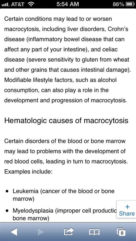 Symptoms of macrocytosis 3 | Crohns disease, Medical laboratory, Inflammatory bowel disease