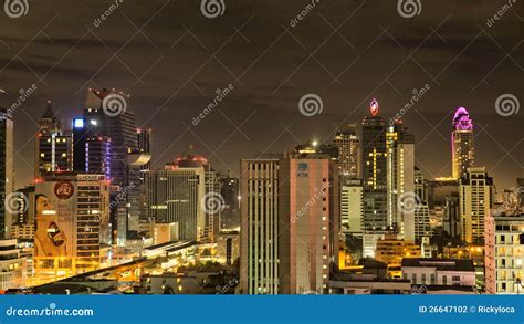 Bangkok Skyline at Night in Hdr, Editorial Editorial Photography ...