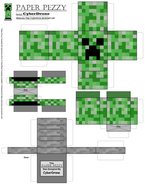 Creeper Minecraft Paper Craft Model | Free Printable Papercraft Templates