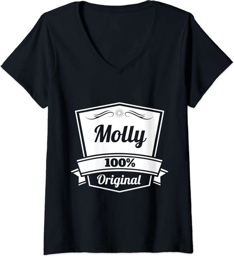 Amazon.com: Womens Molly Gift / Molly Personalized Name Birthday V-Neck ...