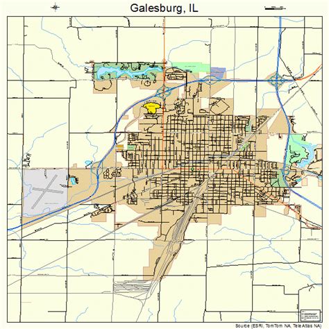 Galesburg Illinois Street Map 1728326