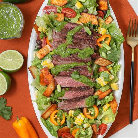 Steak Taco Salad with Avocado Dressing - The Salty Cooker