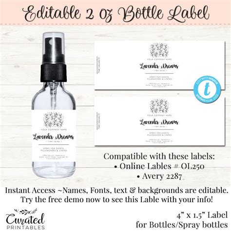 4 Oz Bottle Label Template - Printable Word Searches