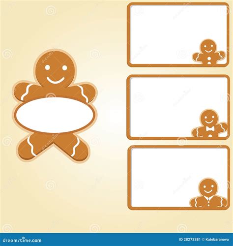 Christmas Border With Gingerbread Stock Image - Image: 28273381