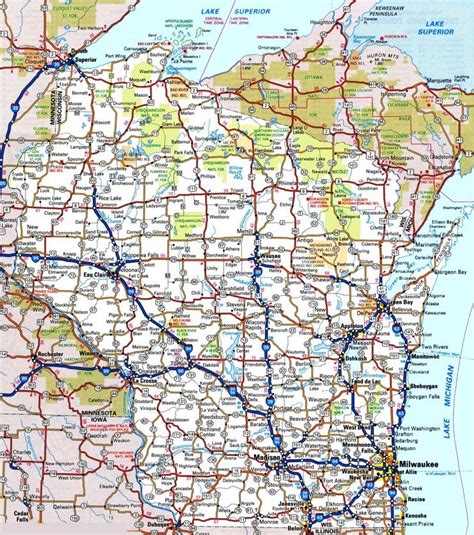 Wisconsin road map | Map, Cities in wisconsin, Us map