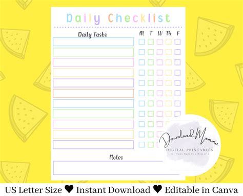 Homeschool Daily Checklist Template Homeschool Printables Daily ...