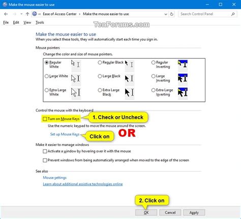 How to Turn On and Off Mouse Keys in Windows 10 | Tutorials