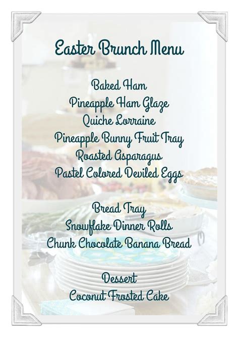 Easter Brunch Menu - Grateful Prayer | Thankful Heart